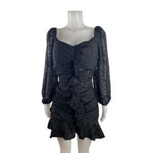 ASTR The Label Women Dress Size XL  Black Balloon Sleeve Square Neck. NWT